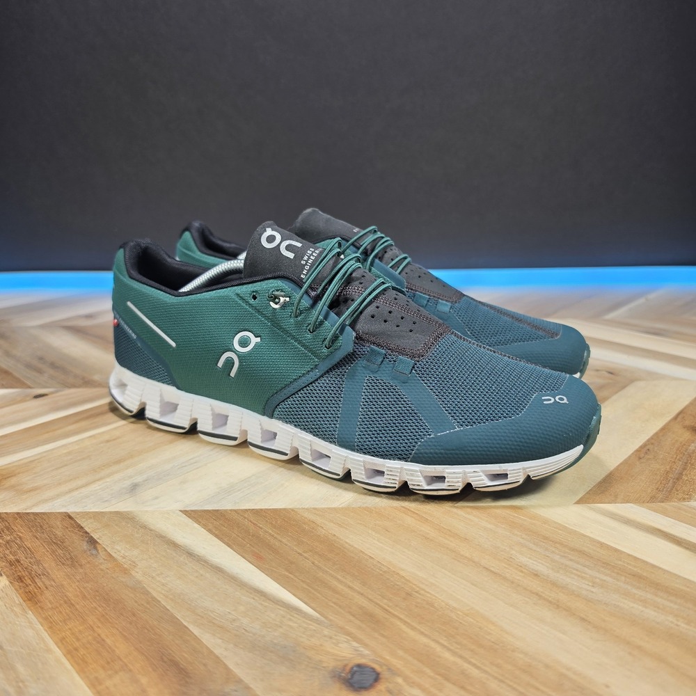 On Cloud 6 Men's Running Shoes Size 12 Glacier/ Evergreen Athletic Mesh Sneakers